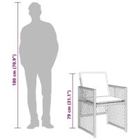 9-delige Tuinset poly rattan zwart - thumbnail