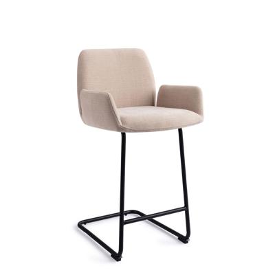 Jesper Home Barstoel 'Misaki' Arch Black, kleur Sand Strand (zithoogte 66cm)