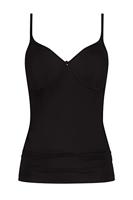 BH hemdje - Bra Top zonder Beugel - Viscose bh en hemd in een zonder vulling - Wit - Zwart - thumbnail