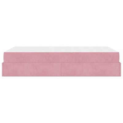 Bedframe met matras met matras 2 pcs Roze Fluweel
