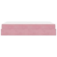 Bedframe met matras met matras 2 pcs Roze Fluweel - thumbnail
