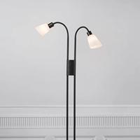 Grote zwarte vloerlamp met 2 glazen kappen Nordlux Molli - thumbnail