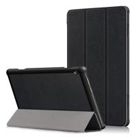 Custer textuur horizontale vervorming Flip lederen Case voor Lenovo Tab M10 met drie-vouwen houder (zwart) - thumbnail