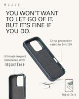Mujjo Leather Shield Case iPhone 16 Pro blauw - thumbnail