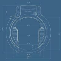 TRELOCK ringslot "rs 480 xl" frame lock rs 480 xl az 75mm - thumbnail