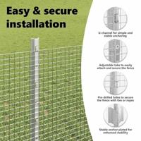 VidaXL Hek met paal zilver 0,8 x 25 m staal - thumbnail