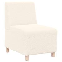 Fauteuil 55 cm gekrulde wolachtige stof crmekleurig - thumbnail