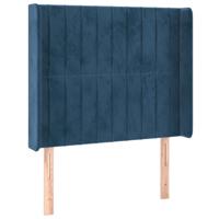 Hoofdbord LED 103x16x118/128 cm fluweel donkerblauw - thumbnail