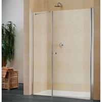 Douchedeur Sealskin Multi Inline Luxe Nisdeur Draaideur met Vaste Wand 160x195cm Helder Glas Mat Zilver Profiel - thumbnail