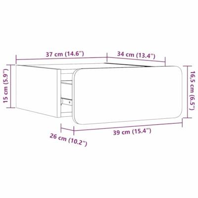 Wandbevestigde nachttafel 2 pcs Bruin 39 x 34 x 16.5 cm Wandbevestigde nachttafel 2 pcs Bruin 39 x 34 x 16.5 cm