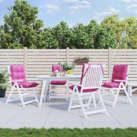 Stoelkussens 4 st lage rug oxford stof roze - thumbnail