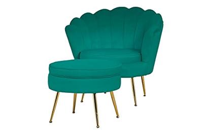 Artistiq Poef 'Andres' Velvet, kleur groen Artistiq Poef 'Andres' Velvet, kleur groen