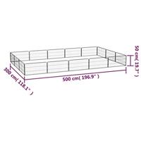 Hondenkennel 16 panelen 100x50 cm gepoedercoat staal zwart - thumbnail