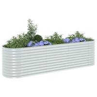 VidaXL Plantenbak verhoogd 320x80x81 cm gegalvaniseerd staal zilver - thumbnail