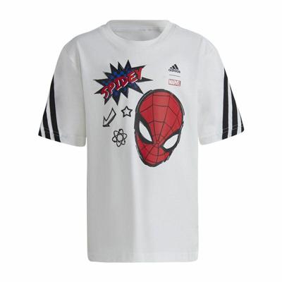 T-Shirt met Korte Mouwen voor kinderen Adidas Spider-Man Wit - Maat: 5-6 Jaar