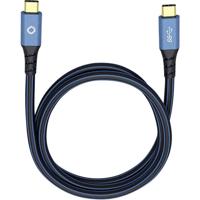 Oehlbach USB Plus CC USB 3.2 Gen 1 (USB 3.0) [1x USB-C stekker - 1x USB-C stekker] 0.50 m Blauw Vergulde steekcontacten - thumbnail