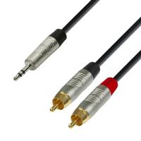 Adam Hall 4 Star YWCC 0300 Rean verloopkabel 2x RCA naar mini-jack 3m - thumbnail