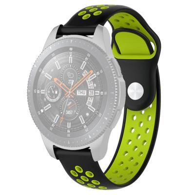 Dubbele kleur polsband horloge band voor Galaxy Watch 46mm (zwart + groen)