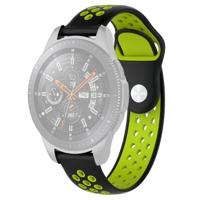 Dubbele kleur polsband horloge band voor Galaxy Watch 46mm (zwart + groen) - thumbnail