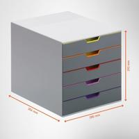 Durable VARICOLOR 5 - 7605 760527 Ladebox Grijs DIN A4, DIN C4, Folio, Letter Aantal lades: 5 - thumbnail