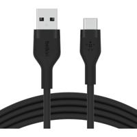 Belkin BoostCharge Flex siliconen USB Type C/A-kabel, USB-IF-gecertificeerde USB-C-laadkabel voor iPhone 16, iPhone 15 Plus/Pro/Pro Max, Samsung Galaxy S24, Pixel, iPad, Nintendo Switch, 1 m, zwart - thumbnail