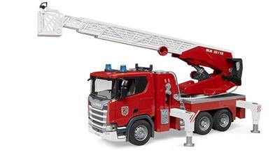 Bruder 03591 Scania Super 560R Brandweerwagen + Draaitafelladder + Waterpomp + Licht en Geluid - thumbnail