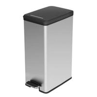 Curver decobin slimbin pedaalemmer 40 liter rechthoekig zilver metallic - thumbnail