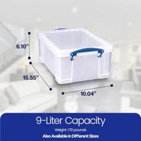 Really Useful Box opbergdoos 9 liter, transparant - thumbnail
