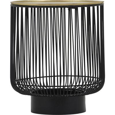 Bijzettafel - Livion Rana - Rond - 41cm - Zwart/Goud - Metaal