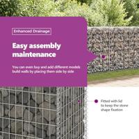 Schanskorfmuur met deksels 200x60x100 cm gegalvaniseerd staal - thumbnail