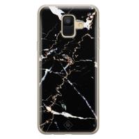 Samsung Galaxy A6 2018 siliconen hoesje - Marmer zwart - thumbnail