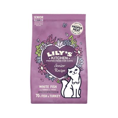 Lily's Kitchen - Gezond en lekker droogvoer met vis voor senior katten - 800 g