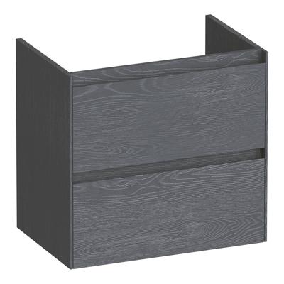 Brauer Inspire - Onderkast Ondiep - 60 cm - met 2 Softclose Lades Greeploos en 1 Sifon Uitsparing - Timber Grey