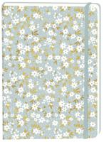 Notitieboek witte bloemen a5 lijn 92pag sc grijs | 3 stuks - thumbnail