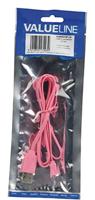 Micro USB kabel plat (roze 1m) voor o.a. smartphones - thumbnail