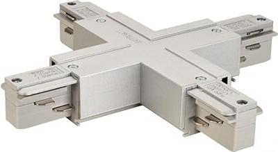 Eutrac 145694 230V-railsysteemcomponenten X-verbinder SLV Zilver-grijs