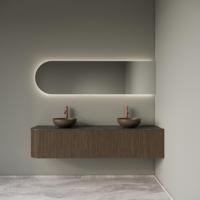 Badkamermeubelset Gliss Design Alluro 180 cm Rechts Ash Grey - thumbnail