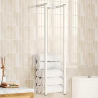 VidaXL Handdoekenrek 25x20x95 cm staal wit - thumbnail