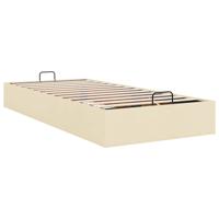 Bedframe zonder matras 90x190 cm stof crèmekleurig - thumbnail