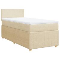Boxspring met matras stof crèmekleurig 90x200 cm - thumbnail