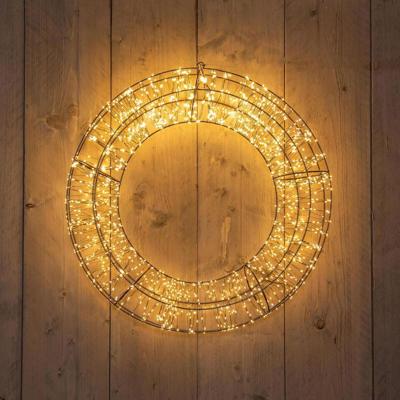 Krans metaal 1800led flash ip44 trafo met timer en dimmer 58x12 cm classic warm Anna's Collection - Annas collection