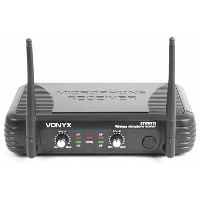 Vonyx STWM712 2-kanaals VHF microfoonsysteem