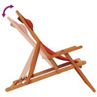 Strandstoelen 2 st inklapbaar stof rood - thumbnail