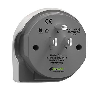 Q2 Power | World to USA | Universal-Reiseadapter mit Erdungsstecker | KID SAFE Stoßschutz | Spannung und Leistung 100V-1500W / 125V-1875W