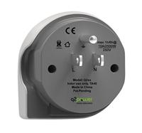 Q2 Power | World to USA | Universal-Reiseadapter mit Erdungsstecker | KID SAFE Stoßschutz | Spannung und Leistung 100V-1500W / 125V-1875W - thumbnail