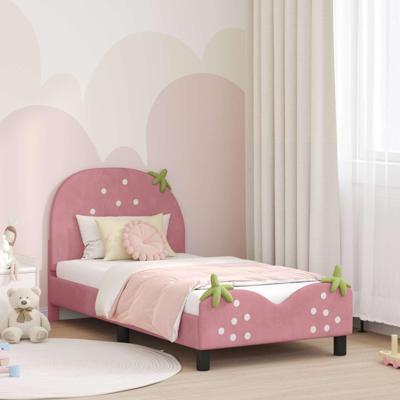 Bedframe voor kinderen met hoofdbord Roze 80 x 160 cm Fluweel