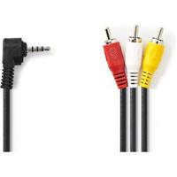 3,5 mm AV-Kabel | 3,5 mm AV Male - 3x RCA Male | 2,0 m | Zwart - thumbnail