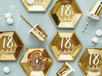 Bordjes 18th Birthday Goud - 6 Stuks - thumbnail