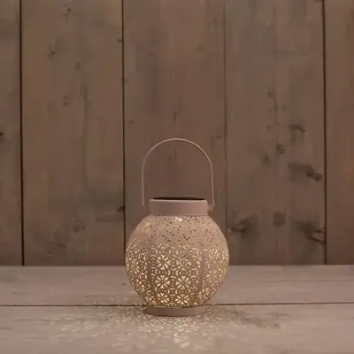 Solar lantaarn metaal 16x14. cm zand Anna's Collection - Annas collection Solar lantaarn metaal 16x14. cm zand Anna's Collection - Annas collection
