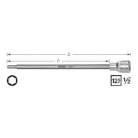 HAZET Aanzuigpijp-dopsleutelbit 2584-1 · 1/2 inch (12,5 mm) vierkant hol · Binnen-zeskant-profiel · SW 6 mm - thumbnail